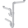 Geberit garniture d'évacuation pour évier avec 2 bacs avec coude d'évacuation gain de place PP 5/4xD40 blanc SW30127