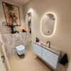 MONDIAZ TURE-DLUX Meuble toilette - 100cm - Clay - EDEN - vasque Glace - position centrale - 1 trou de robinet SW1103199