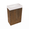 Saniclass Holz Pure Ensemble meuble WC - 40x60.5cm - 1 porte - lave-mains céramique - trou de robinet à droite - chêne charcoal SW1577754