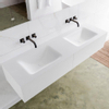 MONDIAZ LAGOM 160cm badmeubel solid surface talc 2 lades Wastafel cloud dubbel zonder kraangat SW408954 MONDIAZ LAGOM 160cm badmeubel solid surface talc 2 lades Wastafel cloud dubbel zonder kraangat SW408954