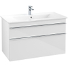 Villeroy & Boch venticello wastafelonderkast - 95.3x59cm 2x lade - glans wit GA53295