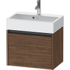Duravit Ketho.2 Wastafelonderbouwkast - met 1 lade - 58.4x39x44cm - met greep antraciet - donker noten mat SW772860