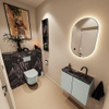 MONDIAZ TURE-DLUX Meuble toilette - 60cm - Greey - EDEN - vasque Lava - position centrale - 1 trou de robinet SW1103802