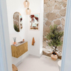 Mondiaz JOYA-DLUX 60cm toiletmeubel - kleur Oak - Wastafel FAYE positie Rechts 1 kraangat kleur Saba. SW1424156