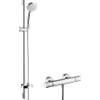 Hansgrohe Ecostat Comfort Robinet de douche thermostatique avec connexions UnicaC barre de douche 90cm avec douchette à main Croma 100 chrome 0605552 Hansgrohe Ecostat Comfort Robinet de douche thermostatique avec connexions UnicaC barre de douche 90cm avec douchette à main Croma 100 chrome 0605552