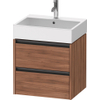 Duravit Ketho.2 Wastafelonderbouwkast - met 2 laden - 58.4x46x54.9cm - met grepen antraciet - noten mat SW772410