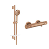 Grohe Vitalio Joy Doucheset - 60cm glijstang - ronde handdouche - 3 straalsoorten - thermostaatkraan - brushed warm sunset (koper) SW1576557