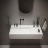 Ideavit SolidBliss Wastafel 90x45x16cm 0 kraangaten Solid surface mat wit SW420098