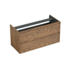 Forzalaqua Reno 2.0 meuble sous-vasque 120x51x60cm avec 2 tiroirs sans poignées avec fermeture en douceur Chêne massif Castle Brown SW492361