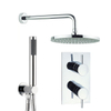 Crosswater Fusion ensemble de douche à effet pluie thermostatique 2 fonctions avec inverseur incluant partie encastrée et ensemble de douchette chrome SW692917