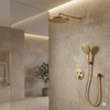 Grohe Grohtherm SmartControl Regendoucheset inbouw - hoofddouche 31cm - handdouche rond - wandarm - slang 125cm - brushed cool sunrise (goud) SW542802