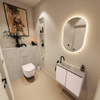 MONDIAZ TURE-DLUX Meuble toilette - 60cm - Rosee - EDEN - vasque Opalo - position gauche - 1 trou de robinet SW1104497