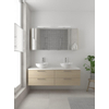 Bruynzeel Combo badmeubelset 150x45cm 2 wasbakken 4 lades met spiegelkast met softclose ceramic natuur eiken SW383601 Bruynzeel Combo badmeubelset 150x45cm 2 wasbakken 4 lades met spiegelkast met softclose ceramic natuur eiken SW383601