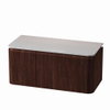 Royal Plaza Terra Edge Ensemble meuble de salle de bains - 100x44.7x46cm - plan de toilette en solid surface blanc mat - 2 tiroirs - châtaigne (noyer) SW1471957