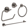 Grohe Essentials Accessoireset 4-delig - handdoekring - handdoekhouder - handdoekhaak - toiletrolhouder zonder klep - hard graphite (antraciet) SW529117