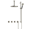 Hotbath Cobber X IBSX70 Regendoucheset inbouw - hoofddouche 30cm - plafondarm 15cm - glijstang - handdouche rond 3 standen - geborsteld nikkel SW678059