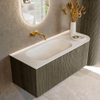 Mondiaz KURVE Ensemble de meubles de salle de bains - 115x46x40cm - 1 tiroir - 1 porte - lavabo solid surface - gauche - sans trou de robinet - Shadow SW1414229