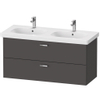 Duravit XBase Meuble sous-lavabo pour double lavabo 2 tiroir(s) 120x56x45.8cm Graphite mat SW444534