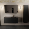 Mondiaz AIVY Ensemble de meuble - 120x45x50cm - 1 trou de robinet - 1 vasque Urban Solid surface - Droite - 2 tiroirs - avec armoire de toilette - MDF Urban SW892394