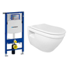 Nemo Go Flora toiletset 52x36x34cm zonder spoelrand wit met dunne softclose en takeoff zitting inclusief Geberit UP320 inbouwreservoir SW773850