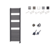 Sanicare electrische design radiator 172 x 45 cm Mat zwart met thermostaat zwart SW420058 Sanicare electrische design radiator 172 x 45 cm Mat zwart met thermostaat zwart SW420058