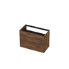 INK Meuble sous-lavabo - 90x45x65cm - 2 tiroirs - push to open - avec façades rapportées droites - MFC - Noyer SW352550
