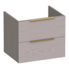 BRAUER Elevate meuble sous-lavabo 60 sans poignées rapportées 2 tiroirs à fermeture douce et 1 découpe pour siphon - Timber Greige SW1200180