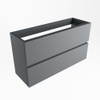 Mondiaz ADA Meuble sous lave-mains - 90x30x50cm - 2 tiroirs - softclose - découpe droite - Plata SW1016636