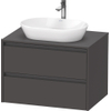 Duravit Ketho.2 Wastafelonderbouwkast - inclusief consoleplaat - met 2 laden - 80x55x56.8cm - met handgrepen antraciet - grafiet mat SW771852