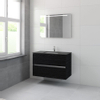 Bruynzeel Miko badmeubelset 66.5x101x51cm 1 kraangat 1 wasbak 2 lades met spiegel met softclose zwart eiken SW384543 Bruynzeel Miko badmeubelset 66.5x101x51cm 1 kraangat 1 wasbak 2 lades met spiegel met softclose zwart eiken SW384543