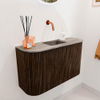 Mondiaz JOYA-DLUX 73.2cm toiletmeubel - ronding links en rechts kleur Walnut - Wastafel FAYE positie Midden Zonder kraangat kleur Oza. SW1424606