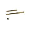 Hotbath &MORE Handdoekradiator - 80x38cm - vierkant - 2 stangen 80cm en 50cm - horizontaal - met schakelaar - PVD - geborsteld messing (goud) SW1245723