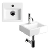 Clou InBe pack lave-mains – 29 x 27 x 9 cm – céramique blanche – perçage central – robinet chromé SW9801