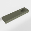 MONDIAZ LEX Opbouwwastafel 120x30x12cm 0 kraangaten wasbak rechts Solid Surface Army mat SW476563 MONDIAZ LEX Opbouwwastafel 120x30x12cm 0 kraangaten wasbak rechts Solid Surface Army mat SW476563