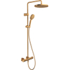 Duravit Shower Systems Douchesysteem - thermostatisch - HOH=15cm - hoofddouche Ø25.2cm - handdouche rond - geborsteld brons SW961742