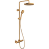 Systèmes de douche Duravit Système de douche - thermostatique - HOH=15cm - douche principale Ø25.2cm - douchette ronde - laiton brossé SW961742