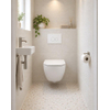 QeramiQ Dely Swirl Compact Toiletset - inbouwreservoir QeramiQ flush - slim zitting - kunststof bedieningsplaat glans wit - ronde knoppen - glans wit SW1590485