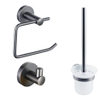 Fortifura Calvi toiletset 3-delig Geborsteld Gunmetal PVD SW809445