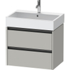Duravit Ketho 2 meuble bas sous lavabo avec 2 tiroirs 68.4x46x54.9cm avec poignées gris béton anthracite mat SW772192