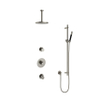 Hotbath Cobber IBS20 Ensemble de douche de tête encastré - bras de plafond 15 cm - douche de tête ronde 20 cm - douchette à main stick - barre coulissante - nickel brossé SW440418