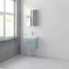 Bruynzeel Mino badmeubelset 56x50x38cm 1 kraangat 1 wasbak 2 lades met spiegelkast met softclose fjord groen SW384618 Bruynzeel Mino badmeubelset 56x50x38cm 1 kraangat 1 wasbak 2 lades met spiegelkast met softclose fjord groen SW384618