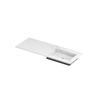 INK Post wastafel - 120x45x1cm - 1 wasbak rechts - 0 kraangaten - keramiek Calacatta mat SW693352
