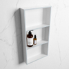 Mondiaz Easy nis 29.5x59.5x8cm voor Inbouw/opbouw 3 open vakken Solid surface Talc/Clay SW643775