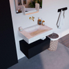 Mondiaz ALAN-DLUX Ensemble de meuble - 70cm - meuble Urban mat - 1 tiroir - Lavabo Cloud Opalo suspendu - vasque Centre - 0 trous de robinet SW806370