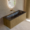 Mondiaz KURVE-DLUX Ensemble de meuble de salle de bain - 110x46x40cm - 1 tiroir - vasque solid surface - centre - sans trou de robinet - Dusk SW1415269