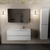 Mondiaz AIVY Ensemble de meuble - 120x45x50cm - 1 trou de robinet - 1 vasque Talc Solid surface - Droite - 2 tiroirs - avec miroir - MDF Talc SW892204