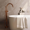 Brauer Copper Carving Staande Badkraan - handdouche staaf 1 stand - 2 carving knoppen - geborsteld koper SW1164678