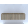 H&R meubles de salle de bains Juice Meuble sous vasque - 180x45x40cm - coins arrondis - façade 3D - 2 tiroirs - poignée intégrée - chêne français SW867726