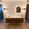 Mondiaz CIRO-DLUX Badkamermeubelset - 170x45x50cm - Solid surface wastafel Nata - 1 wasbak Rechts - zonder kraangaten - 4 lades - Dusk SW1533243