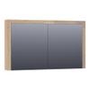BRAUER Rise armoire de toilette - 120x70x15cm - sans éclairage - 2 portes miroir doubles faces - chêne à joints digitaux gris SW2821